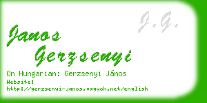 janos gerzsenyi business card